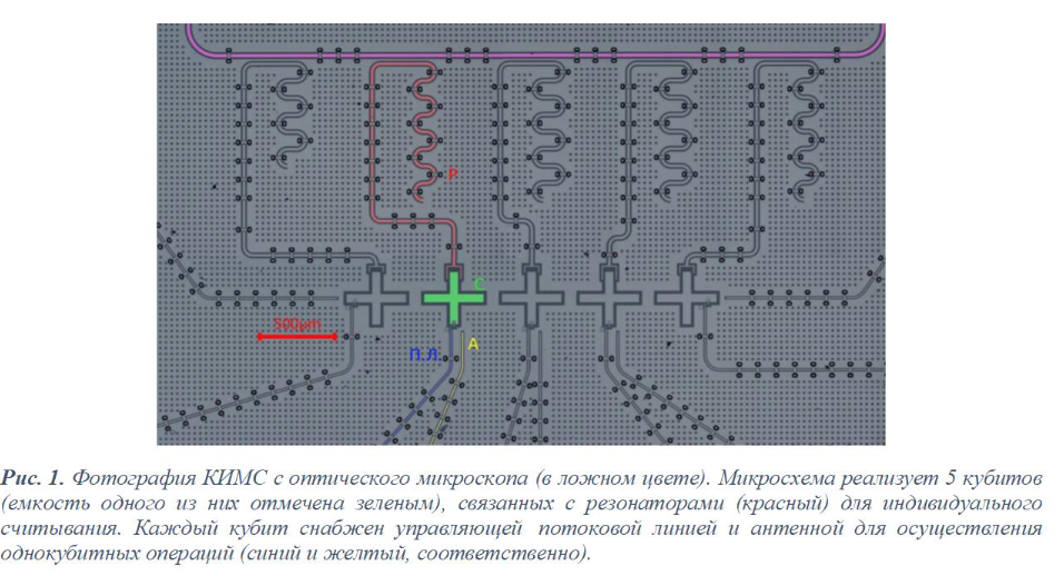 Фотография КИМС с оптического микроскопа (в ложном цвете)